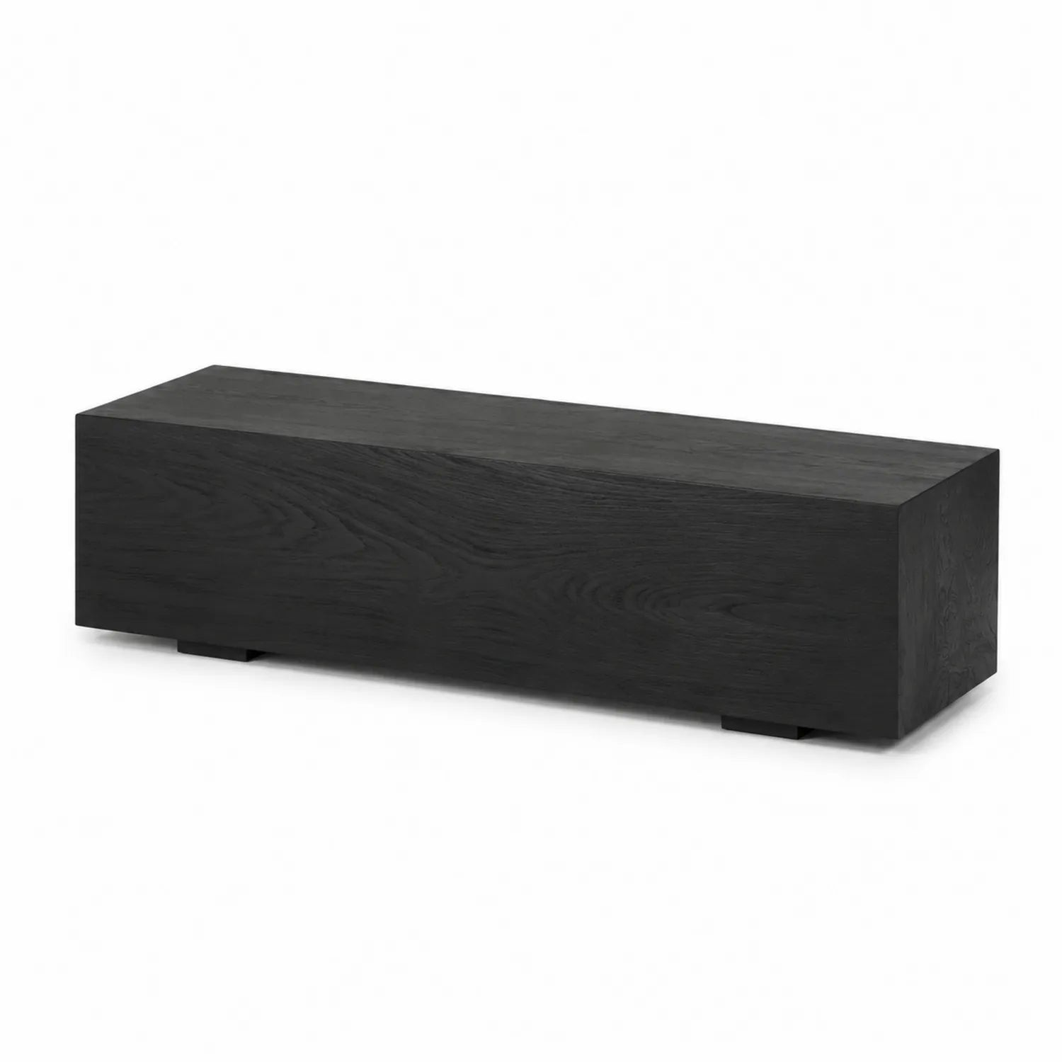 Banc rectangulaire en bois noir 150x30x40 cm