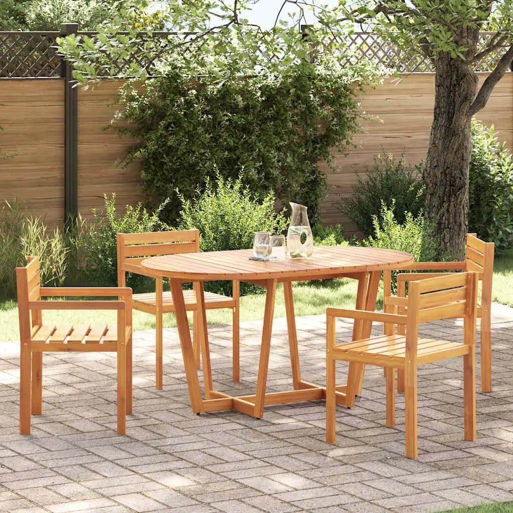 Chaise – en bois, 5 pièces, résistant aux intempéries