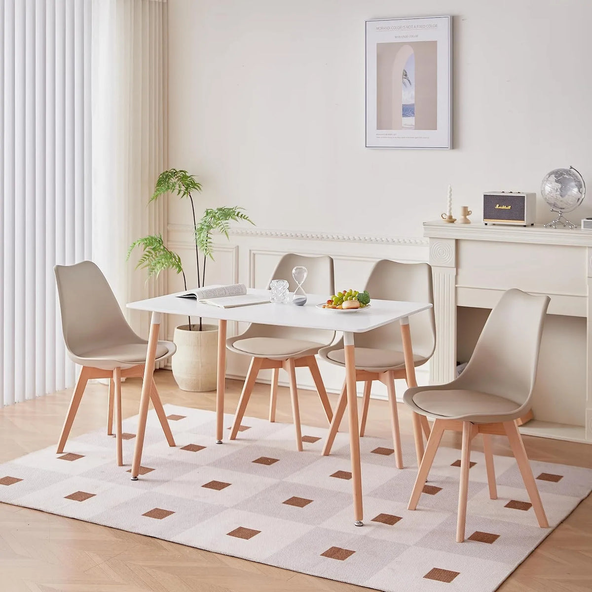 Bureau et table informatique: usage à domicile, beige