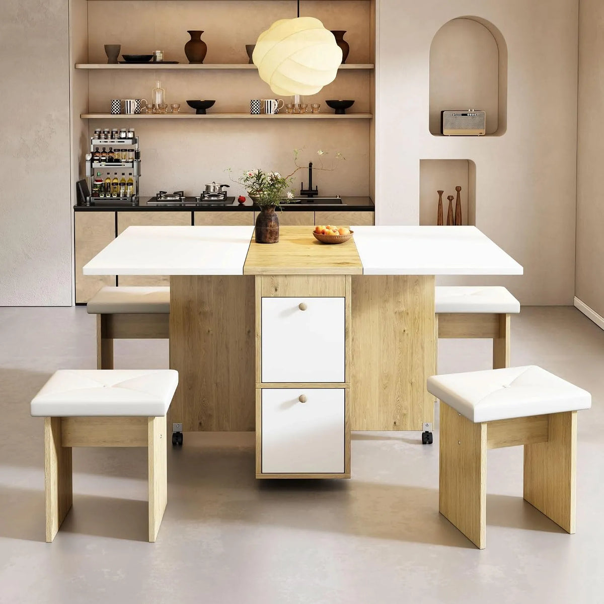 Table à manger et table de salle à manger – 120×80×75cm, blanc