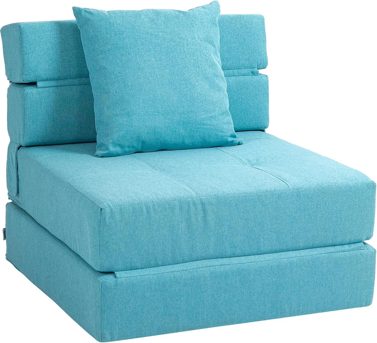 HOMCOM Chaise – convertible, avec coussins, avec chauffage, 1 Place, 120 kg, bleu