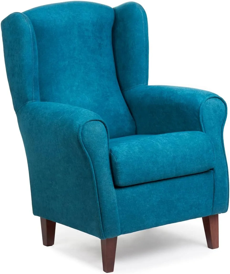 Fauteuil et chaise rembourrée à Oreilles Roma – revêtement en tissu, 100 × 74 × 77 cm