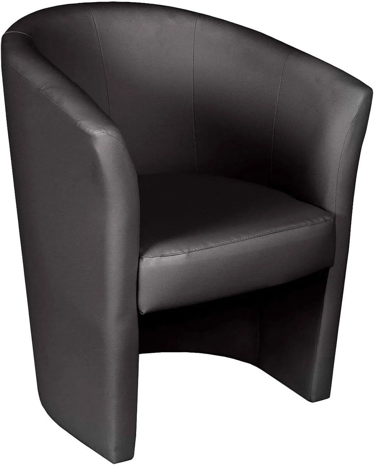 Chaise — en cuir, avec accoudoirs, noir