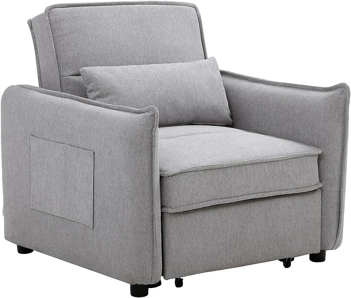 Vente-unique — FENORA, revêtement en tissu, convertible, gris