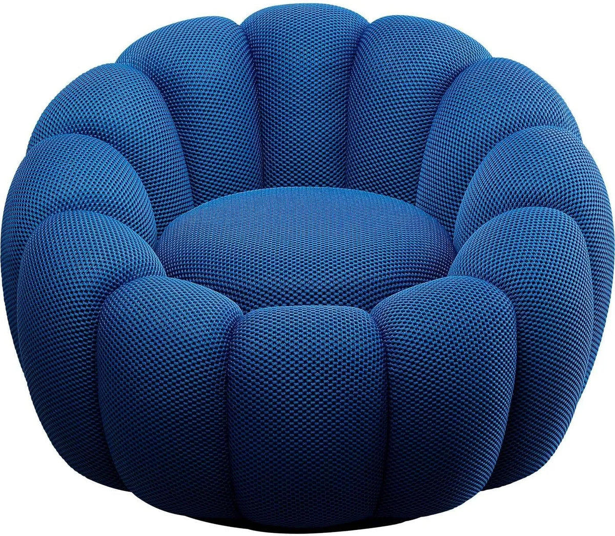 Kare Design Fauteuil et chaise rembourrée pivotant Peppo Bloom Bleu
