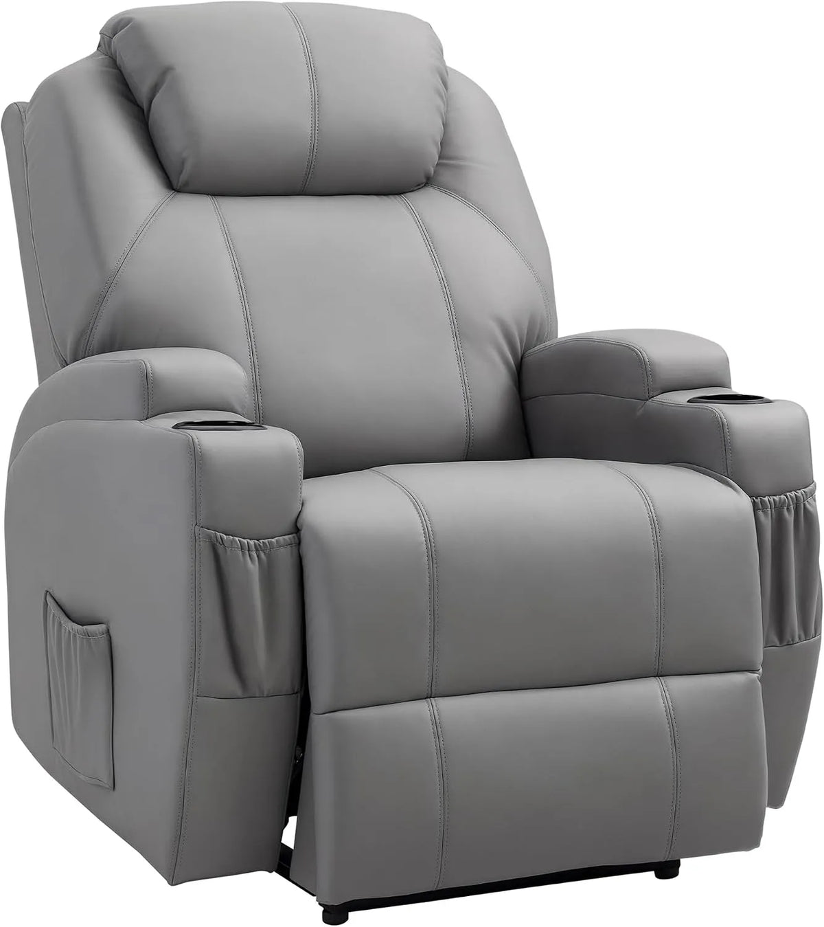 HOMCOM Fauteuil de massage et fauteuil relax – avec dossier, réglable, gris, inclinable