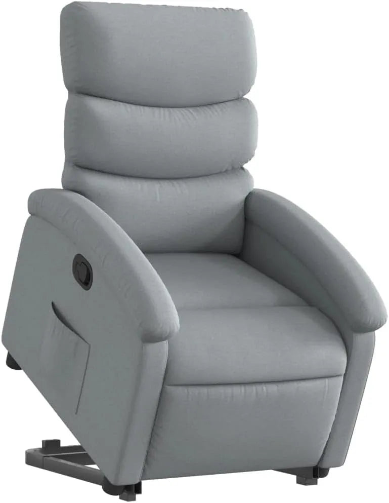 Chaise – revêtement en tissu, réglable, gris, inclinable