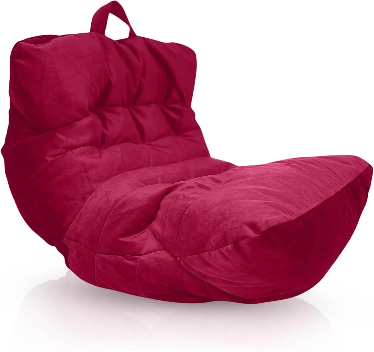 Aiire Fauteuil et chaise rembourrée Pouf Salon Moderne: avec coussins, rouge, revêtement en velours