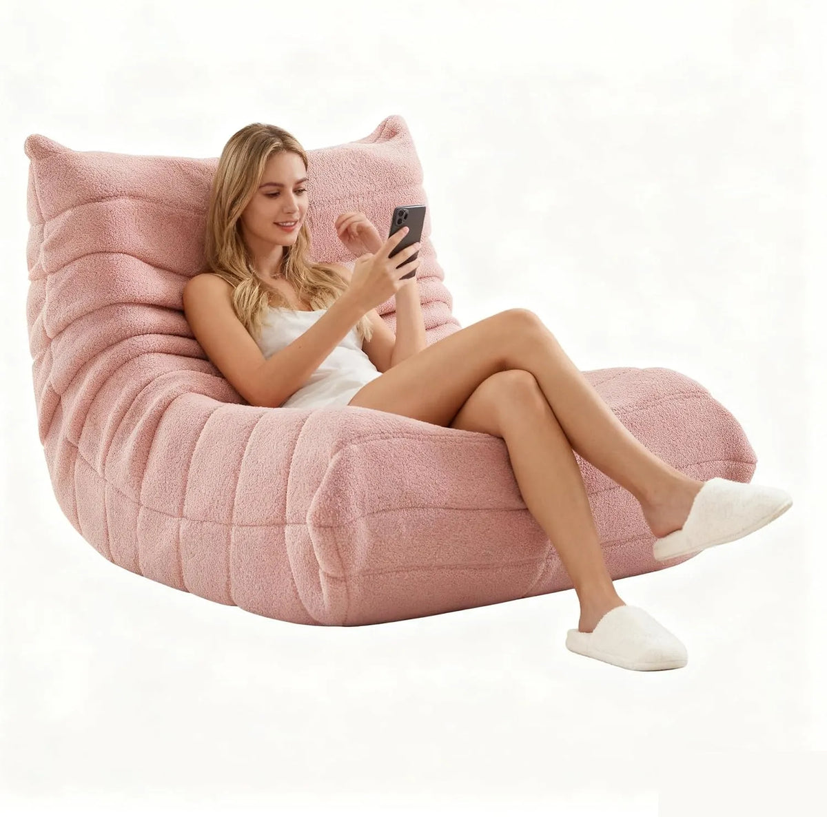 Canapé — rembourrage en mousse, avec dossier, 99 × 33 × 33cm, rose