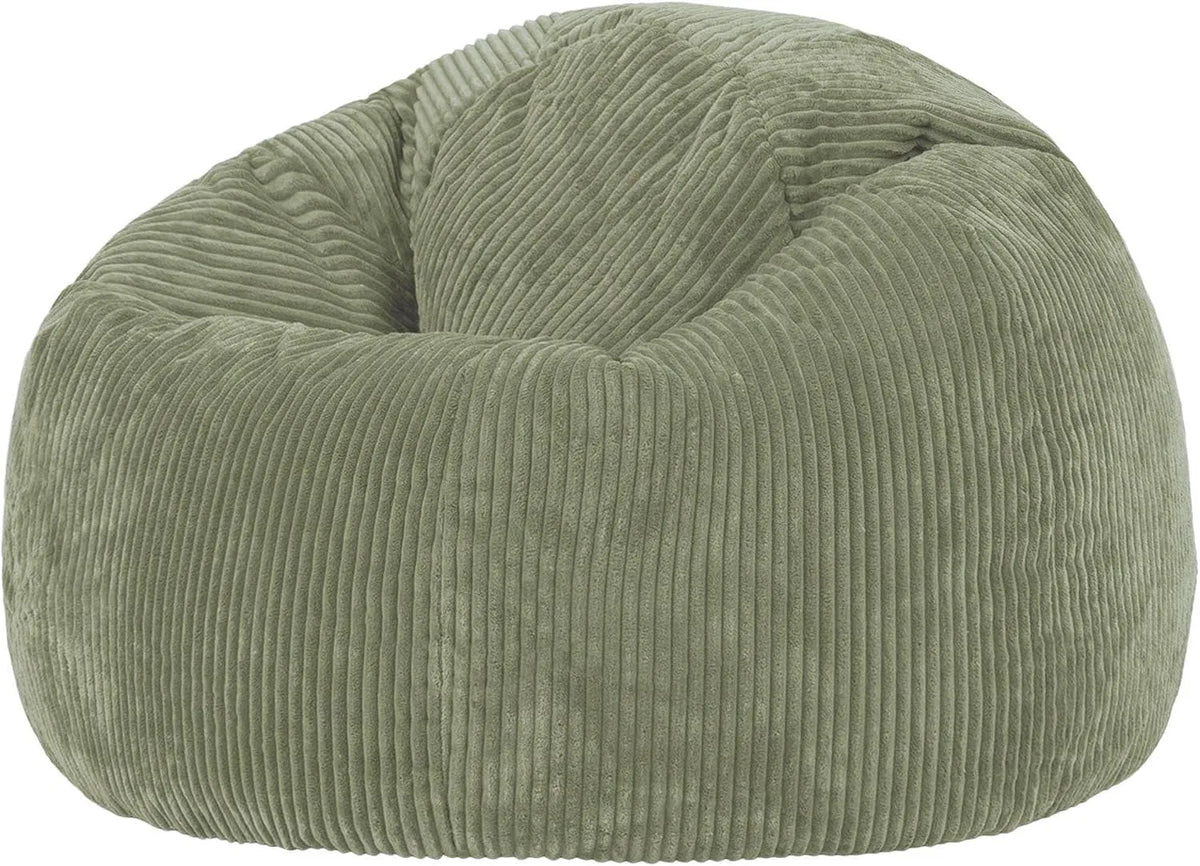 Icon Kingston Pouf Velours Côtelé: en velours côtelé, vert