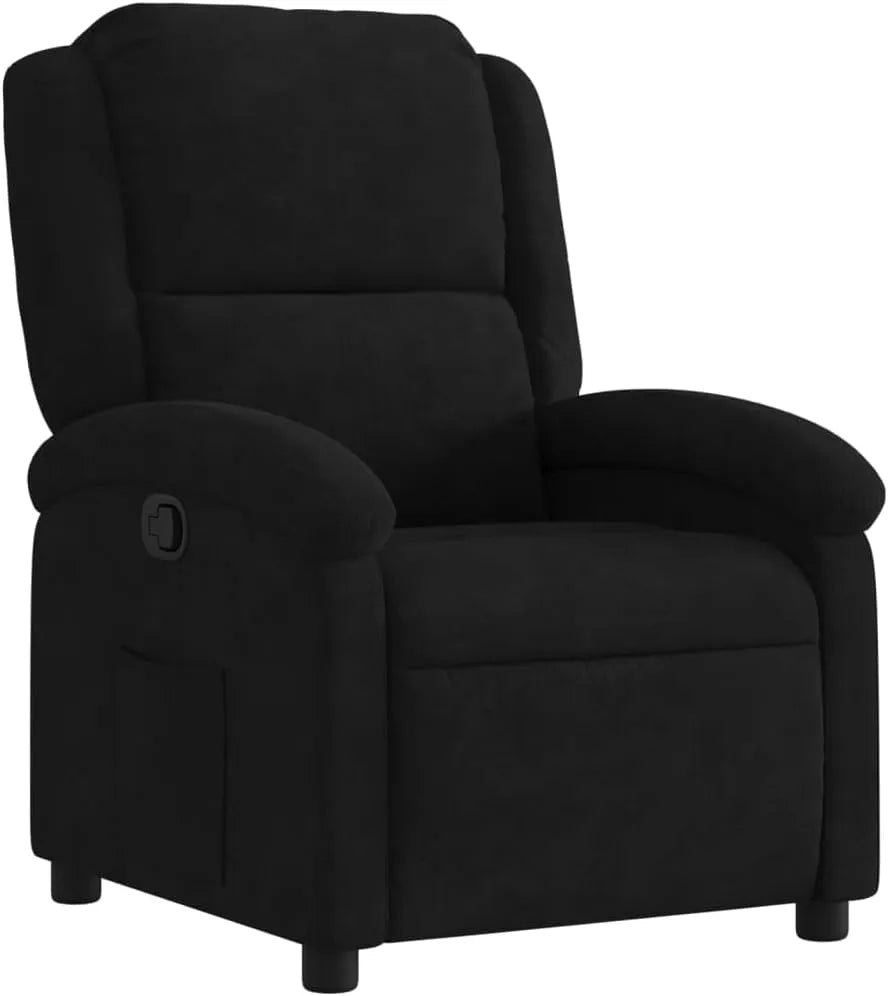 Chaise: avec dossier, réglable, noir, inclinable, revêtement en velours