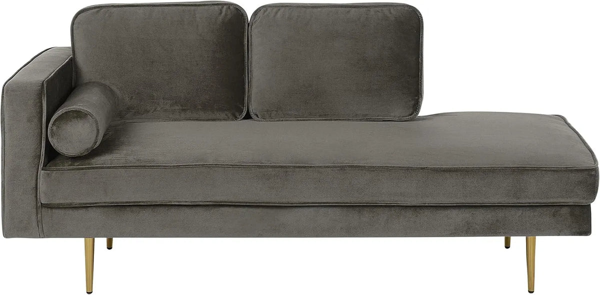 Chaise: angle gauche, beige, revêtement en velours