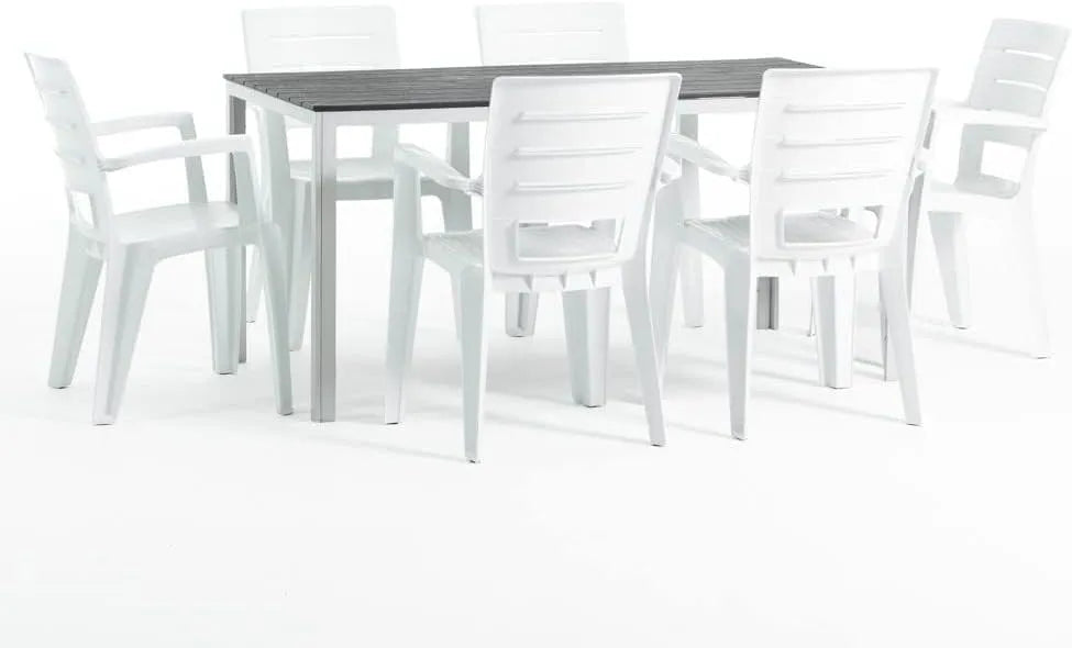 Chaise: en bois, en acier, blanc