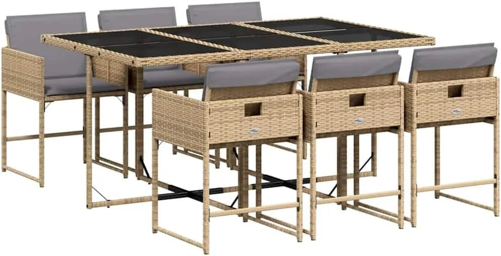 Chaise — avec dossier, avec coussins, 7 pièces, beige