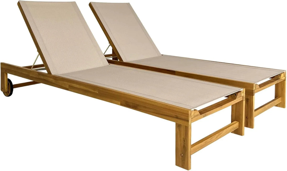 sweeek: en bois, avec roulettes, Lot de 2, beige