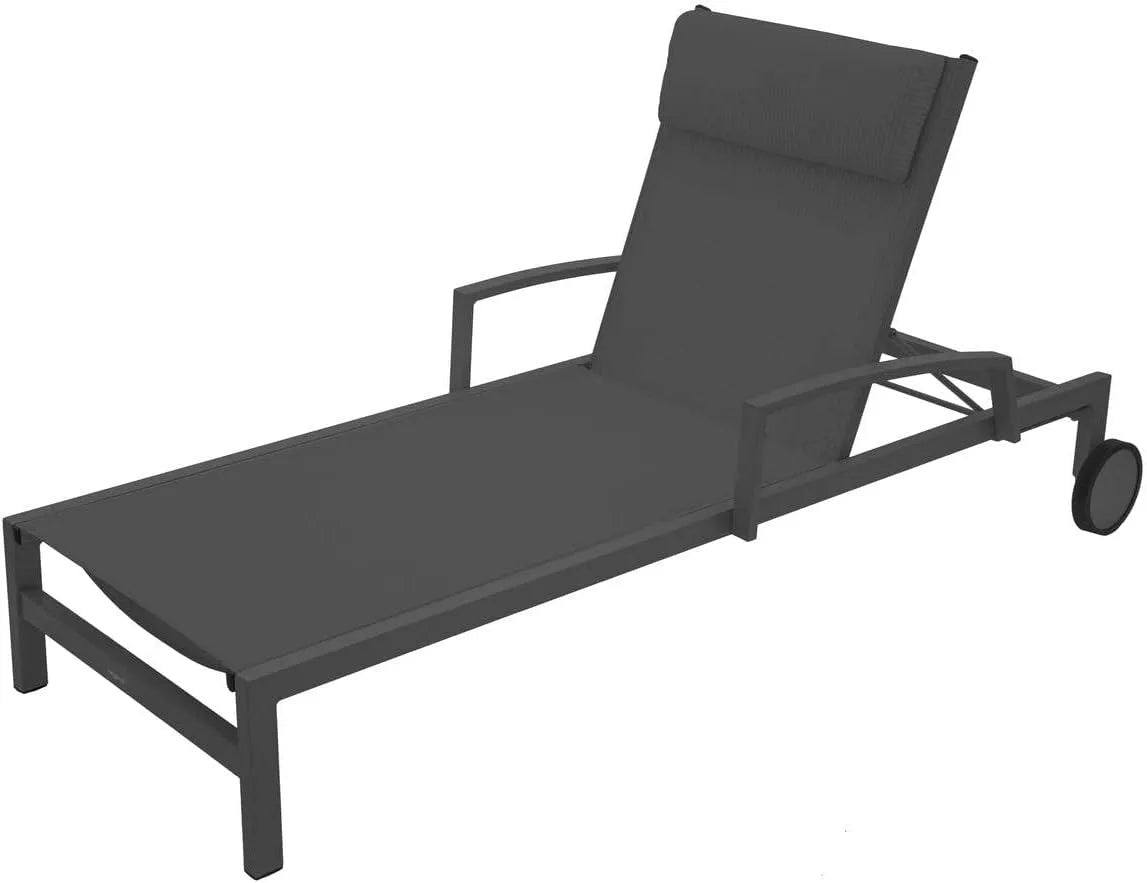 Hespéride — réglable, en aluminium, 197 × 78 × 94 cm, anthracite, inclinable