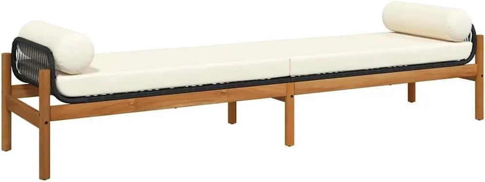 Banc de jardin et banquette de terrasse — avec coussins, noir