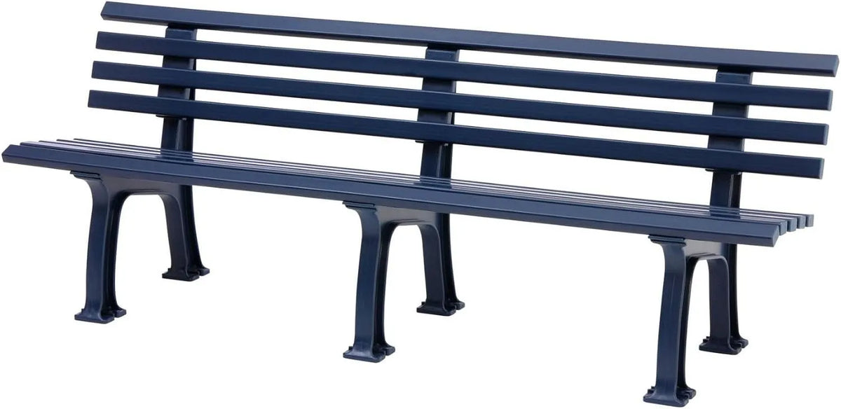 Banc de jardin et banquette de terrasse: en plastique, résistant aux intempéries, 4 Places, 74 × 200 × 54cm, bleu