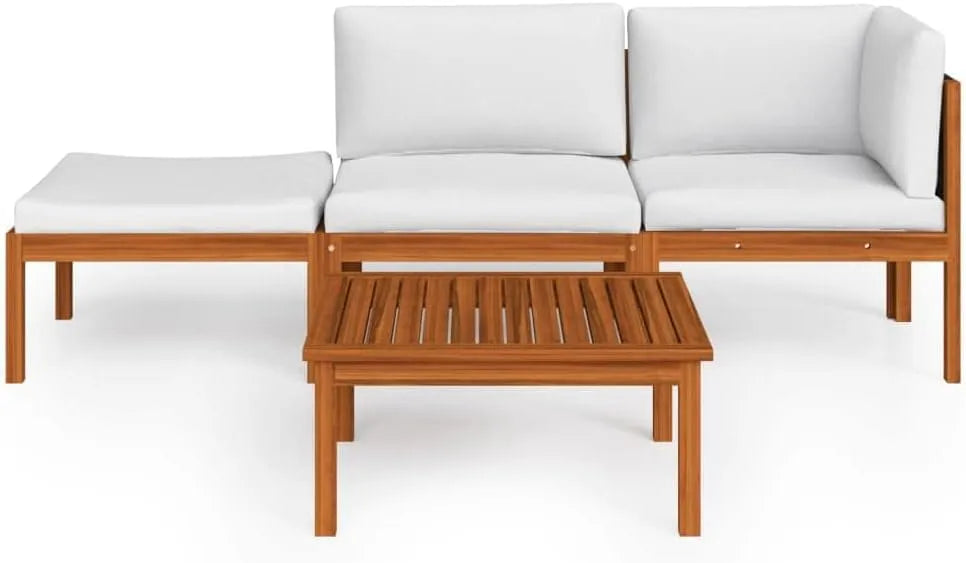 Canapé de jardin et sofa lounge extérieur – en bois, avec coussins, 3 Places
