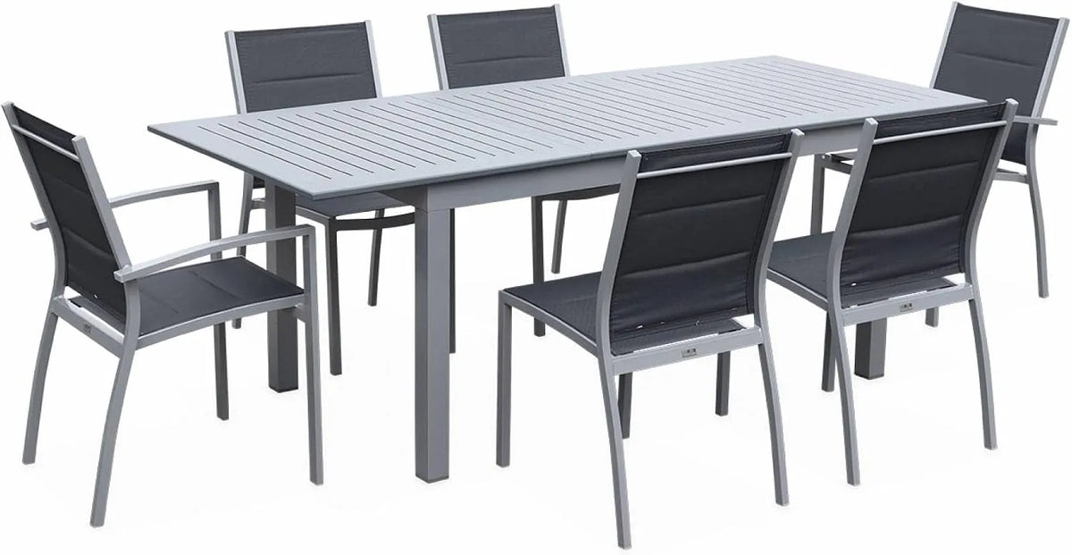 sweeek Alice's Garden – en aluminium, 210cm, gris, extensible