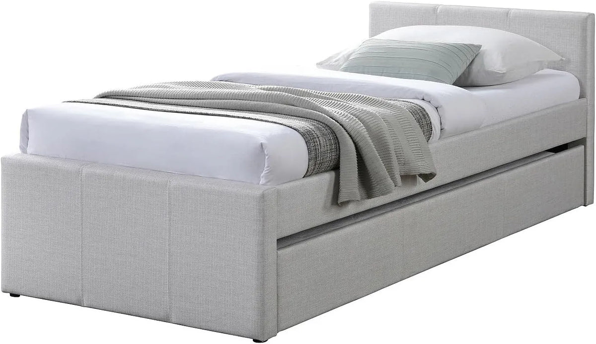 Vente-unique — DORITALO, pour enfant, revêtement en tissu, 90 × 190 cm, beige