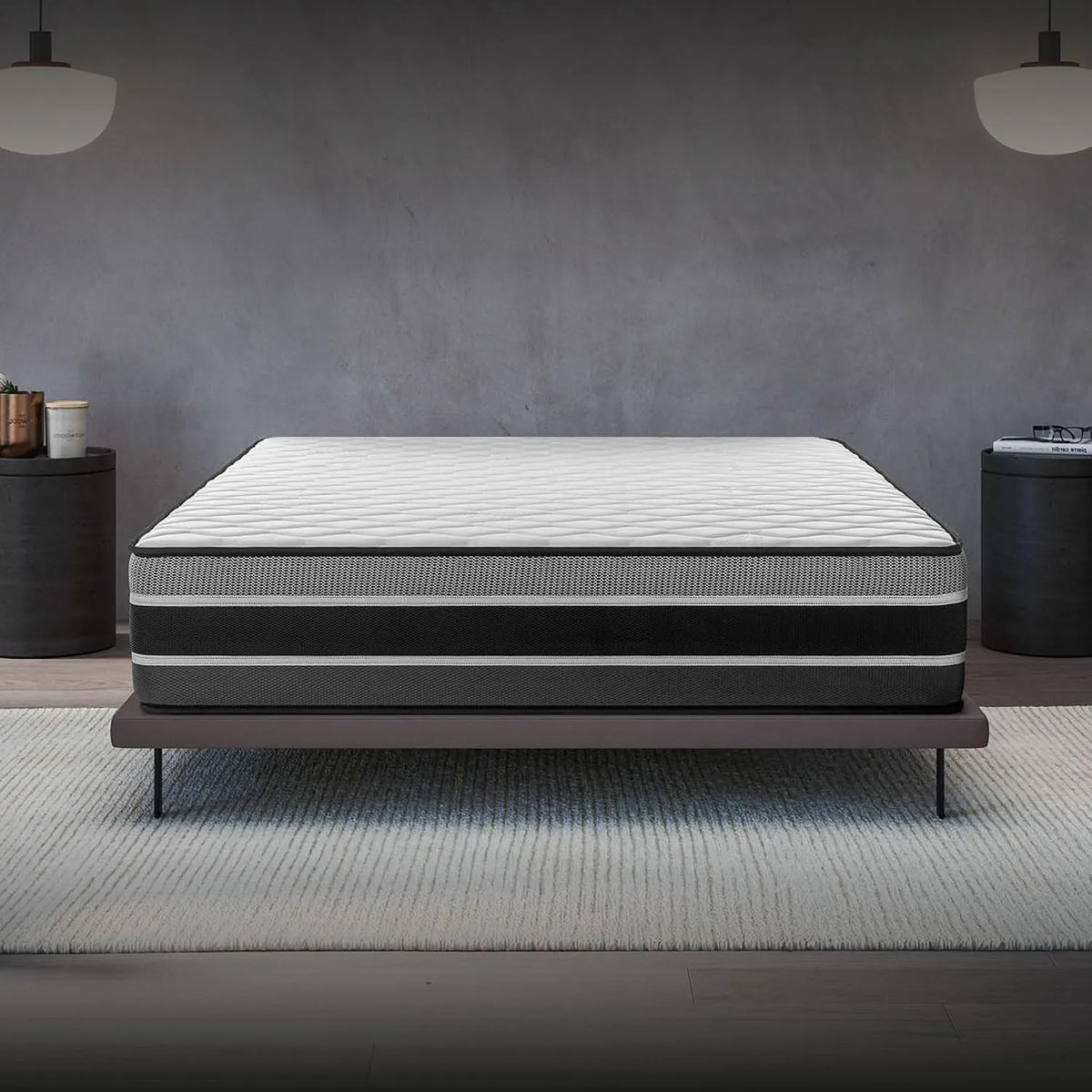 Matelas: réversible, rembourrage en mousse, isolé, 140 × 190, 30 cm, bleu