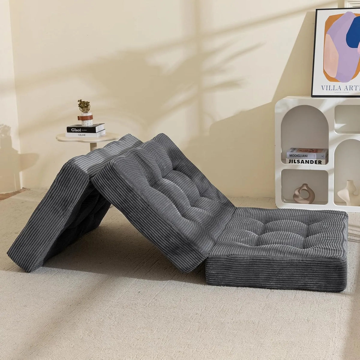 Canapé convertible et canapé-lit – convertible, pliable, format portable, 90 × 190, 15cm, revêtement en tissu