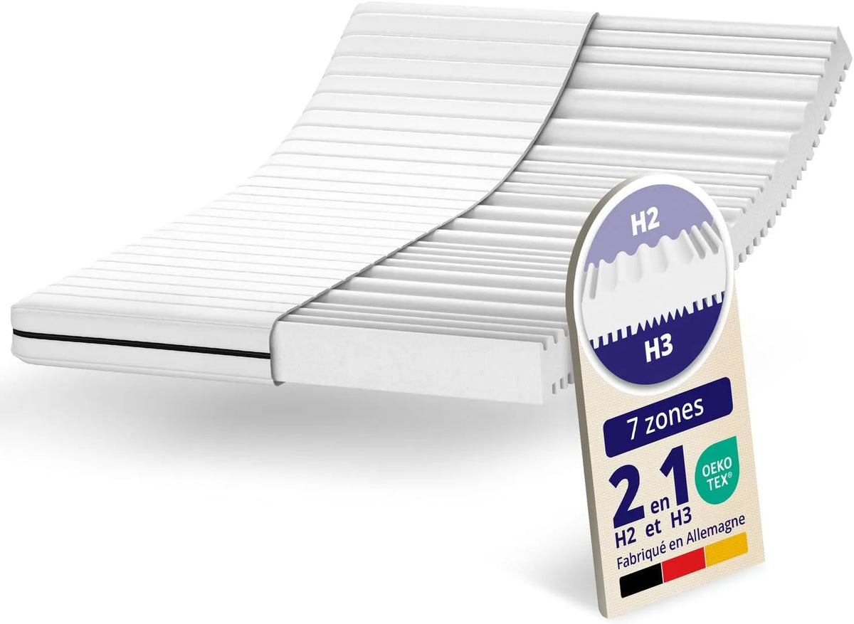 Matelas: TEX, lavable, réversible, rembourrage en mousse, 160 × 200 cm, 15 cm