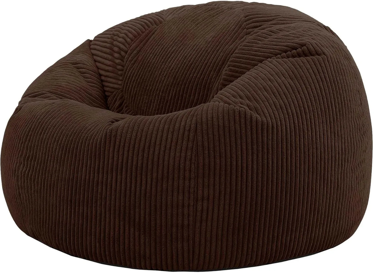 Icon Kingston Pouf Velours Côtelé: en velours côtelé, marron