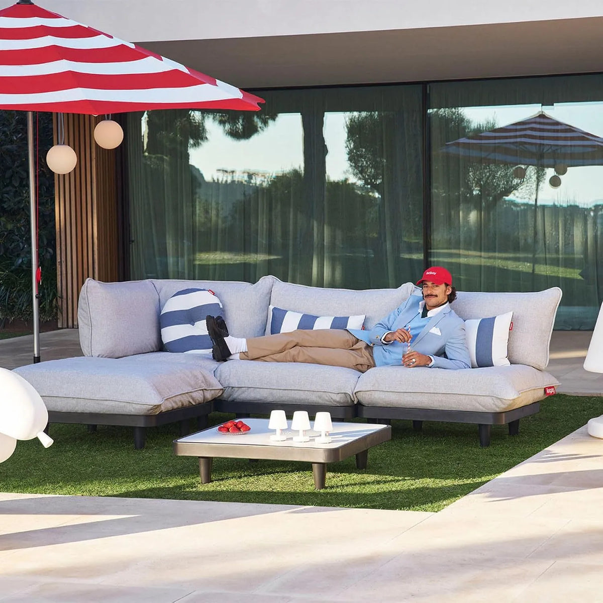 Fatboy Pouf Gonflable Lamzac L 3.0-Gris Acier: structure gonflable, en acier