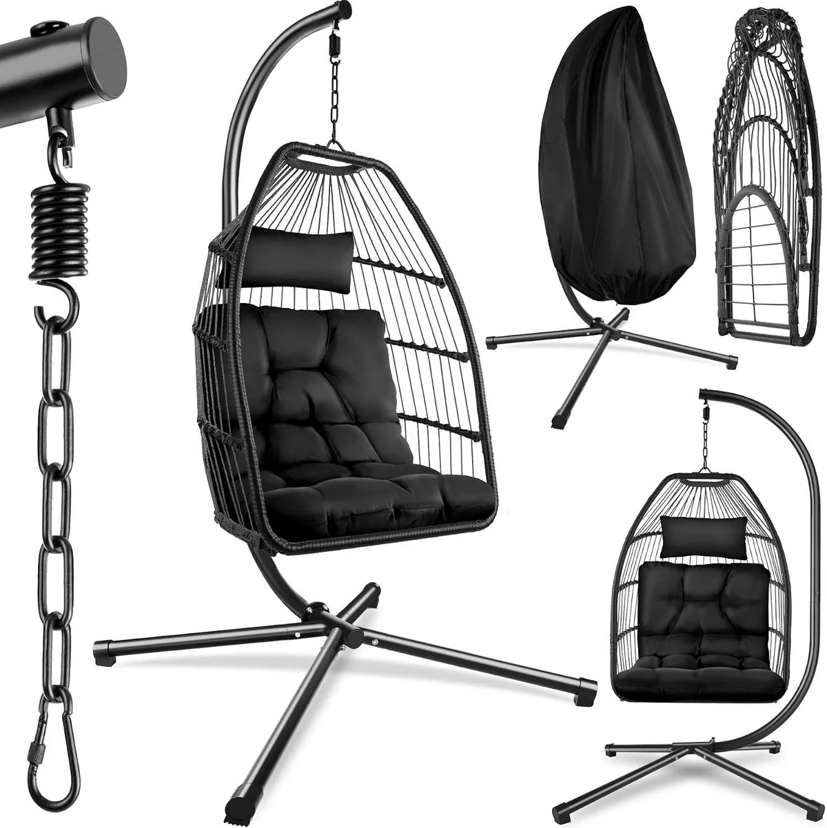 tectake Fauteuil relax et fauteuil inclinable: en acier, avec coussins, pliable