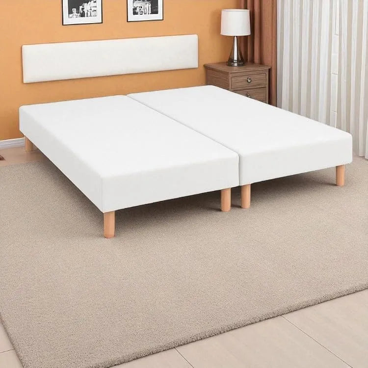 Générique Sommier Wyatt Blanc 140x190cm 2x70x190cm Pieds Offert. Fabrication Francaise – 140 × 190cm, 2 × 70 × 190cm