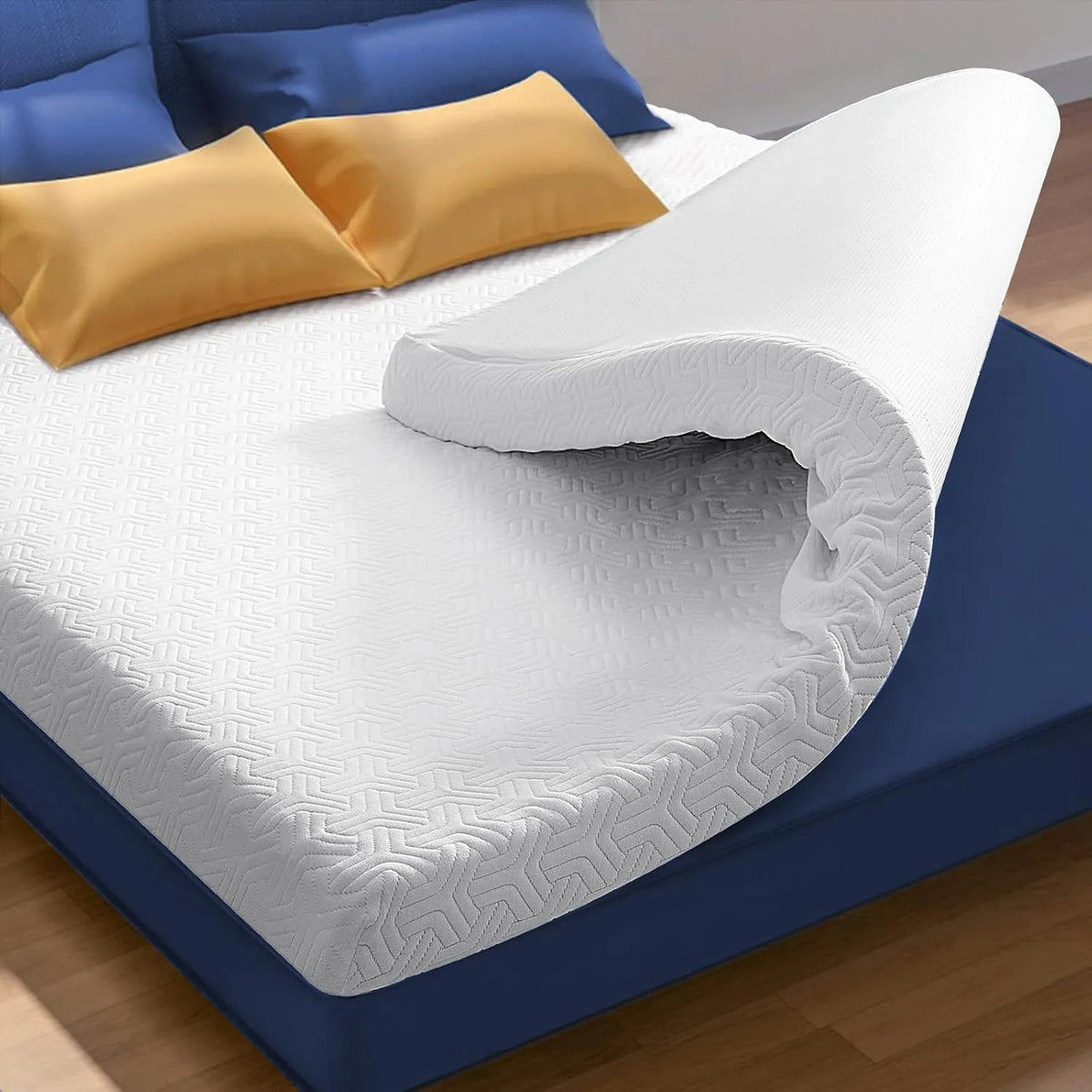 Matelas: lavable, 160 × 200, 160 × 200 cm, 7.5cm, blanc