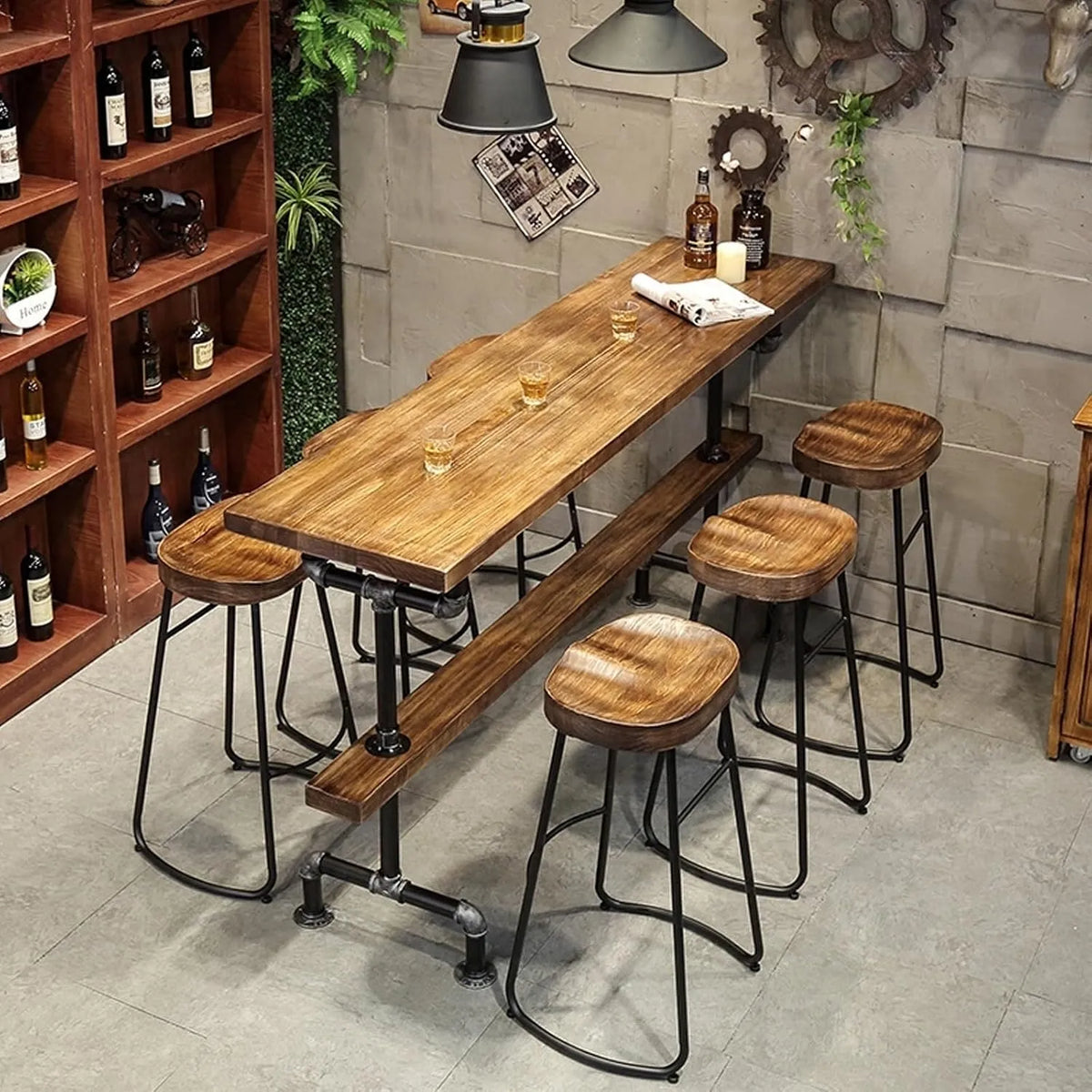 Table Haute de Bar Industrielle étroite: 130cm