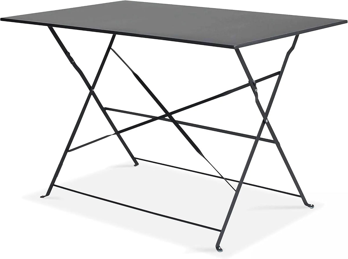 Oviala Table de jardin et table de terrasse Pliante Acier Gris – en acier