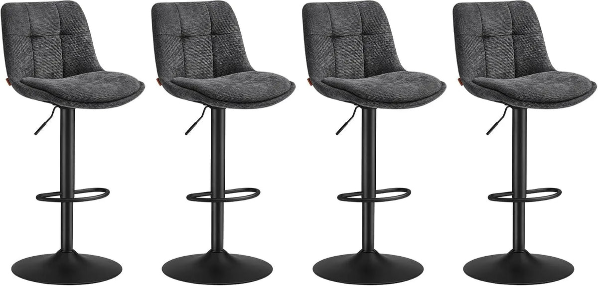 VASAGLE LJB495G02 Chaise: en acier, avec dossier, réglable, Lot de 4, gris