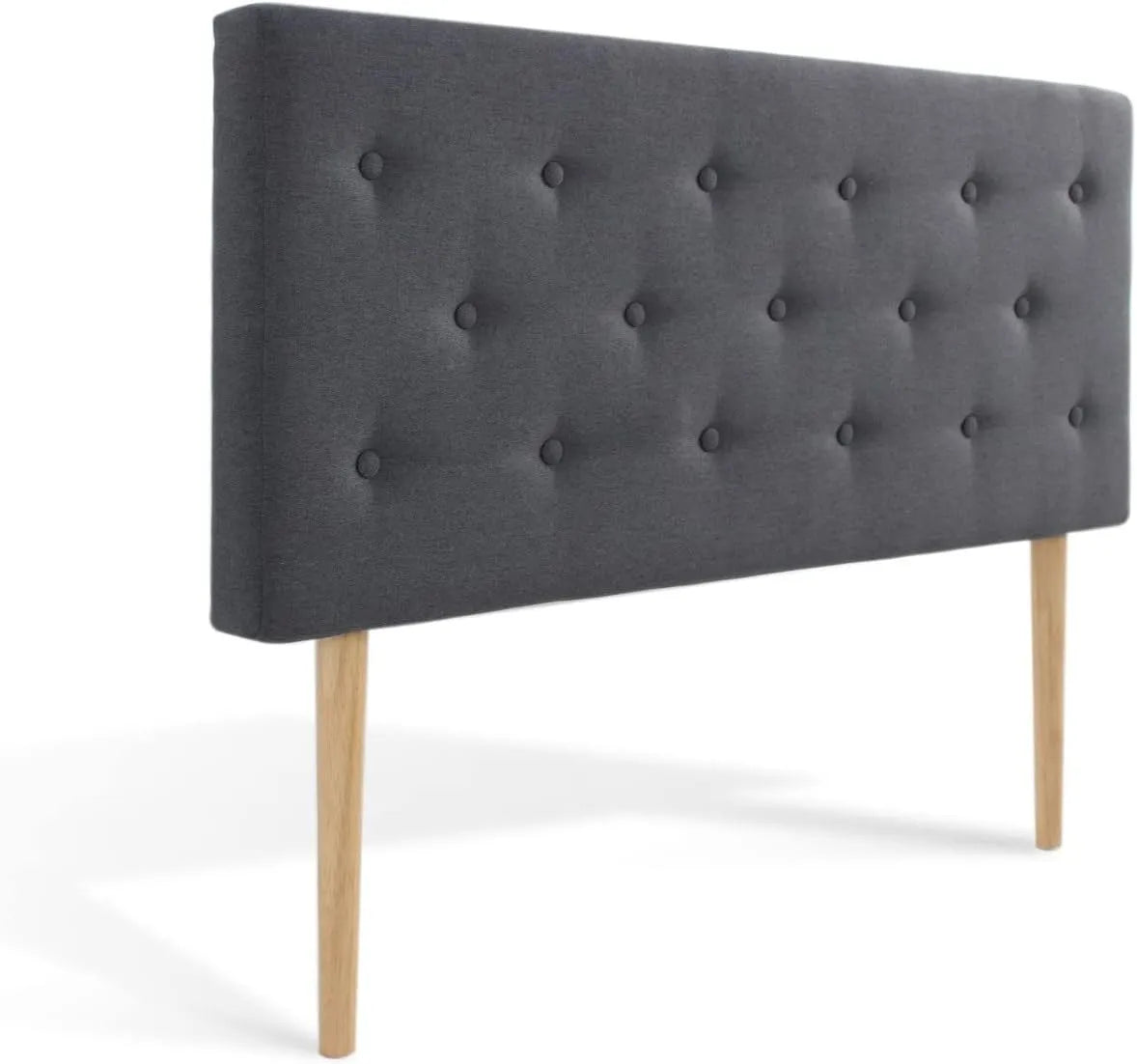 DECO Tête de lit capitonnée Théa 140cm Tissu Gris foncé — revêtement en tissu
