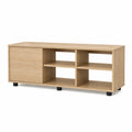 Meuble TV en bois MDF chêne clair avec compartiments