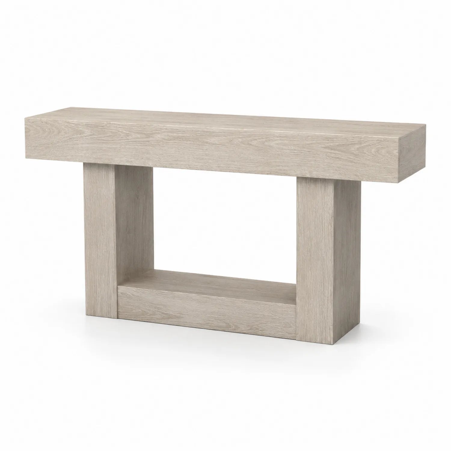 Table console en bois reconstitué chêne clair 120x30x75 cm
