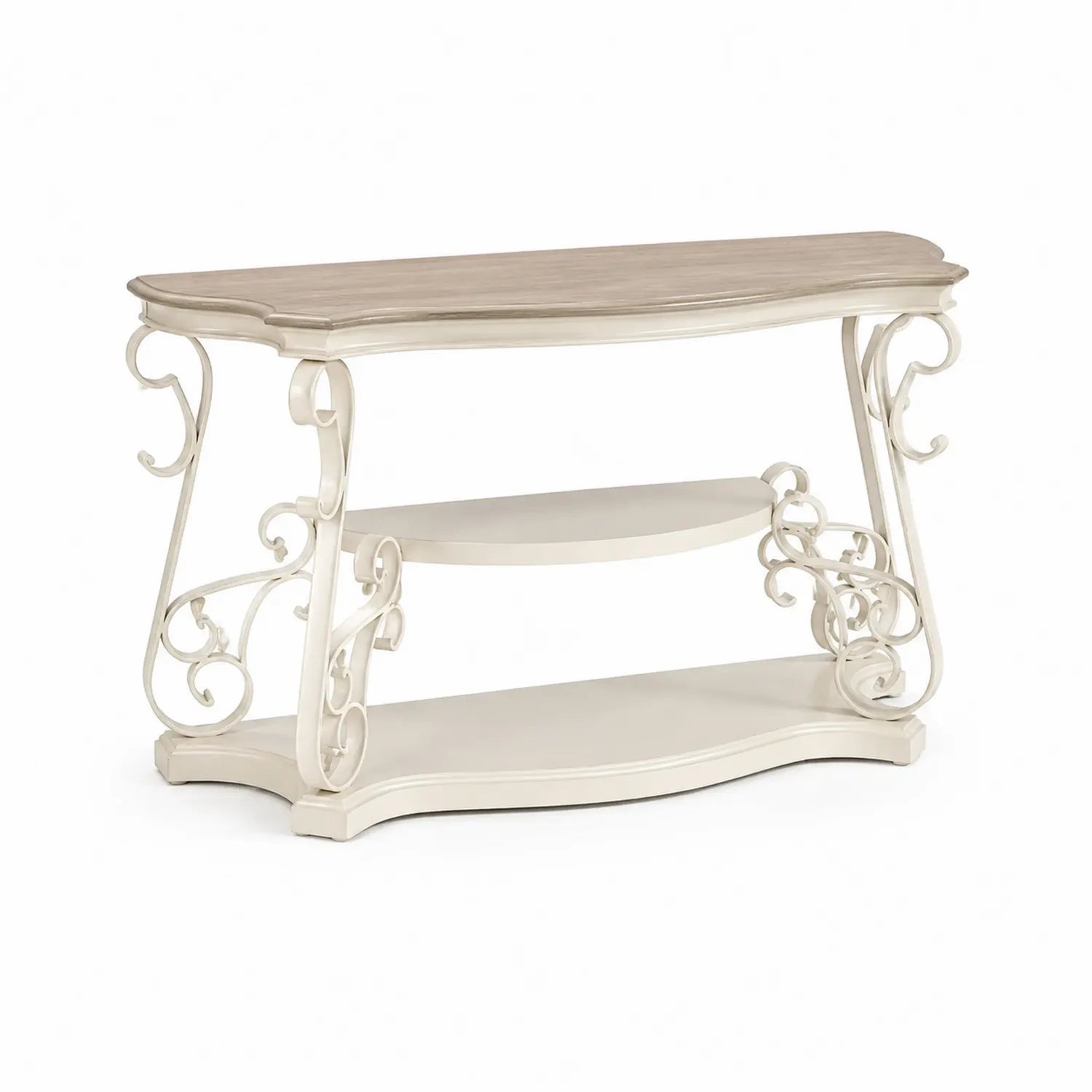 Console en bois et métal Blanc 120x40x80 cm