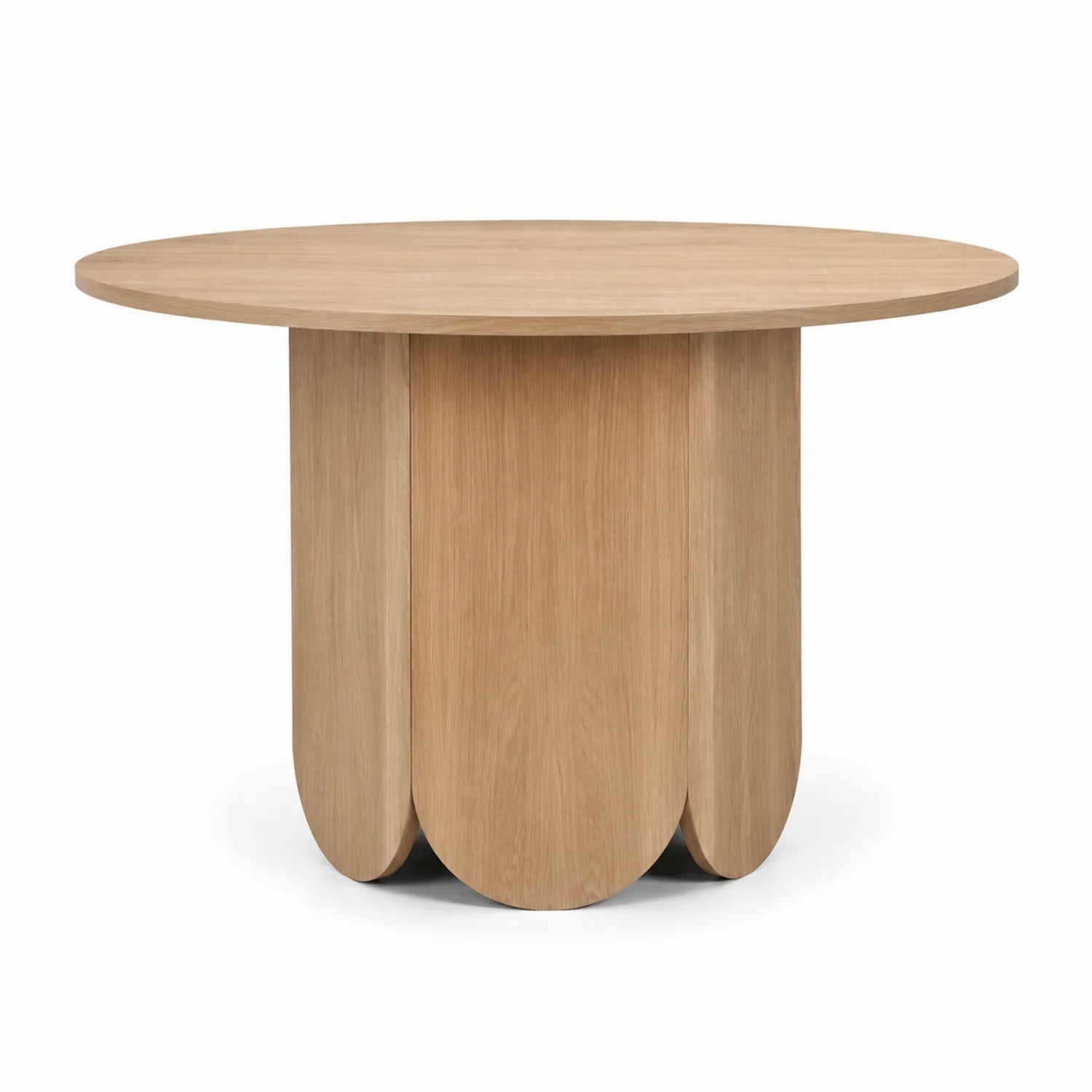 Table ronde en bois de chêne naturel