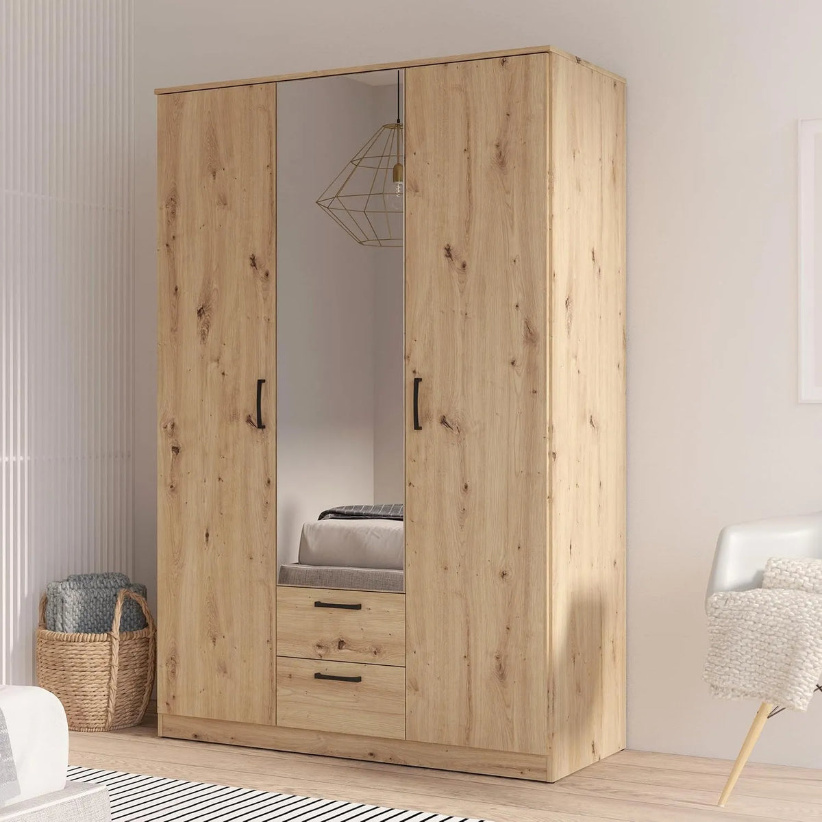 Armoire de rangement: NIKO, en bois, 122 cm, 185 cm, 52, 7 cm