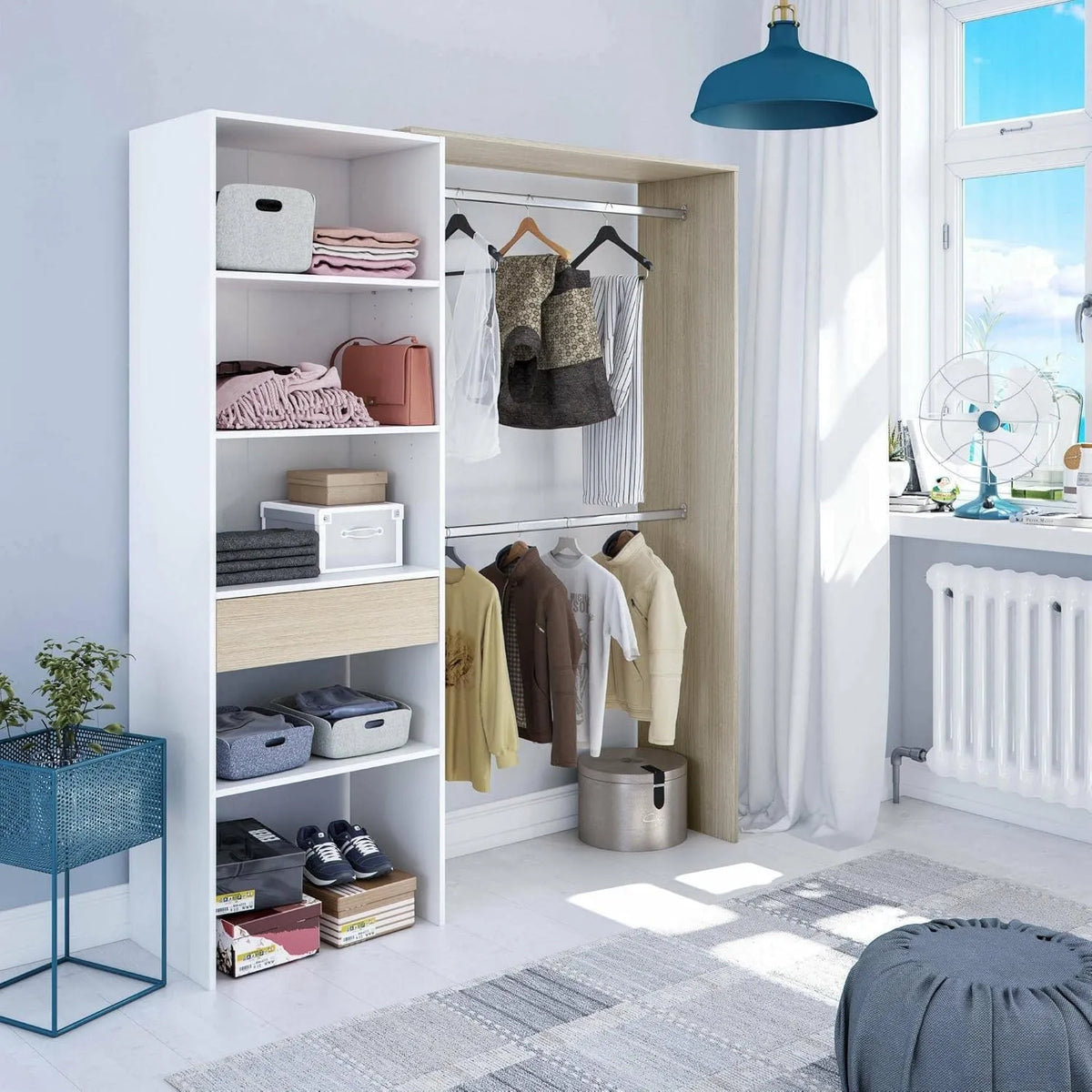 Armoire-penderie et garde-robe de rangement — blanc