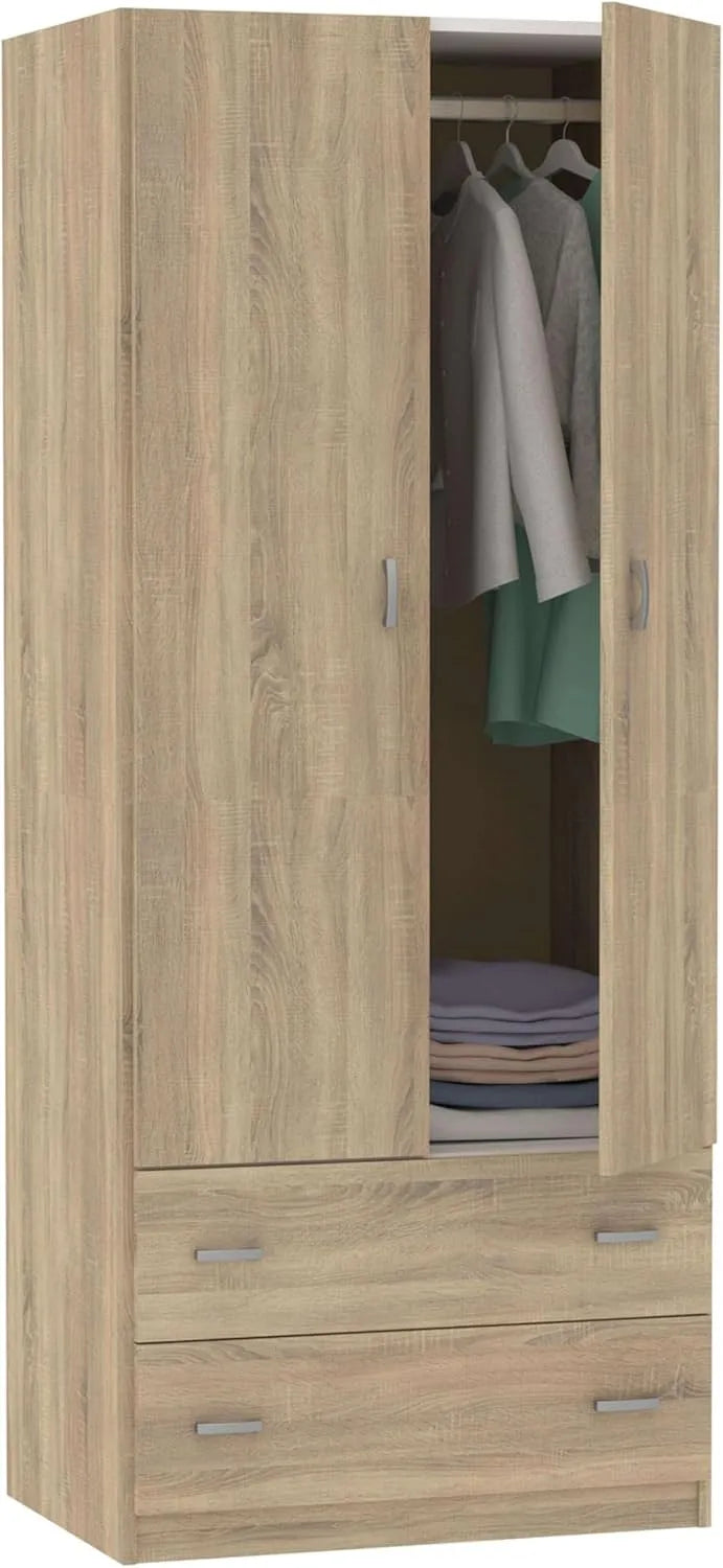 Armoire de rangement — avec tiroirs, 2 Portes, 2 Tiroirs, 180 × 74 × 50 cm