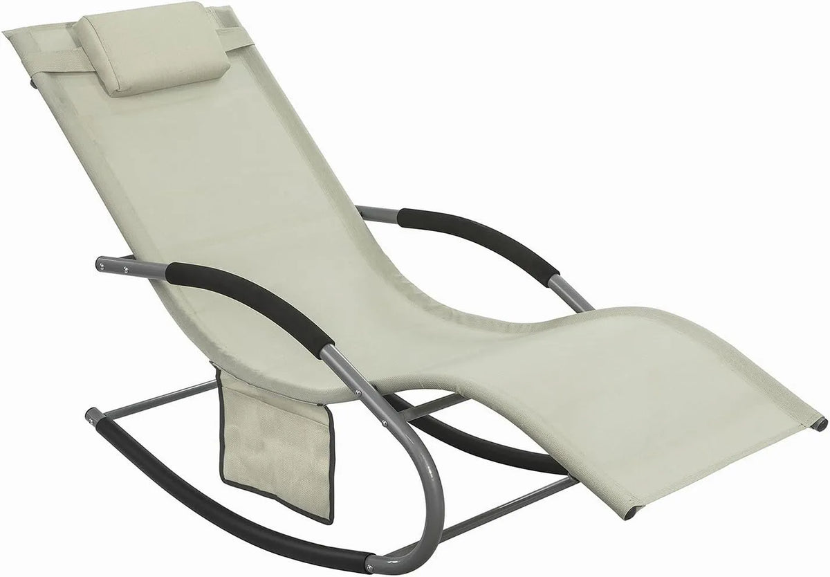 Fauteuil à bascule: OGS28-MI, pliable, beige, SoBuy OGS28-MI