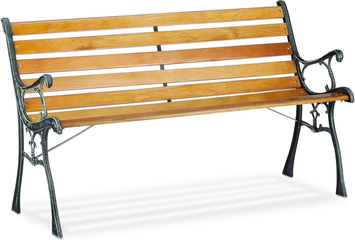 Banc – en bois, 2 Places, 73, 5 × 126 × 52, 5 cm, marron