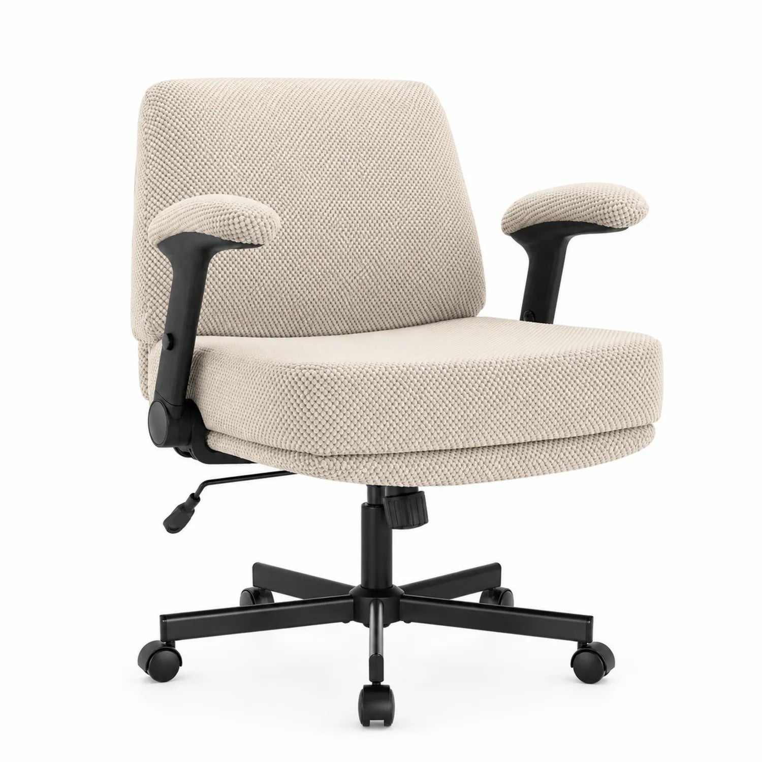 Chaise de bureau en tissu avec accoudoirs réglables