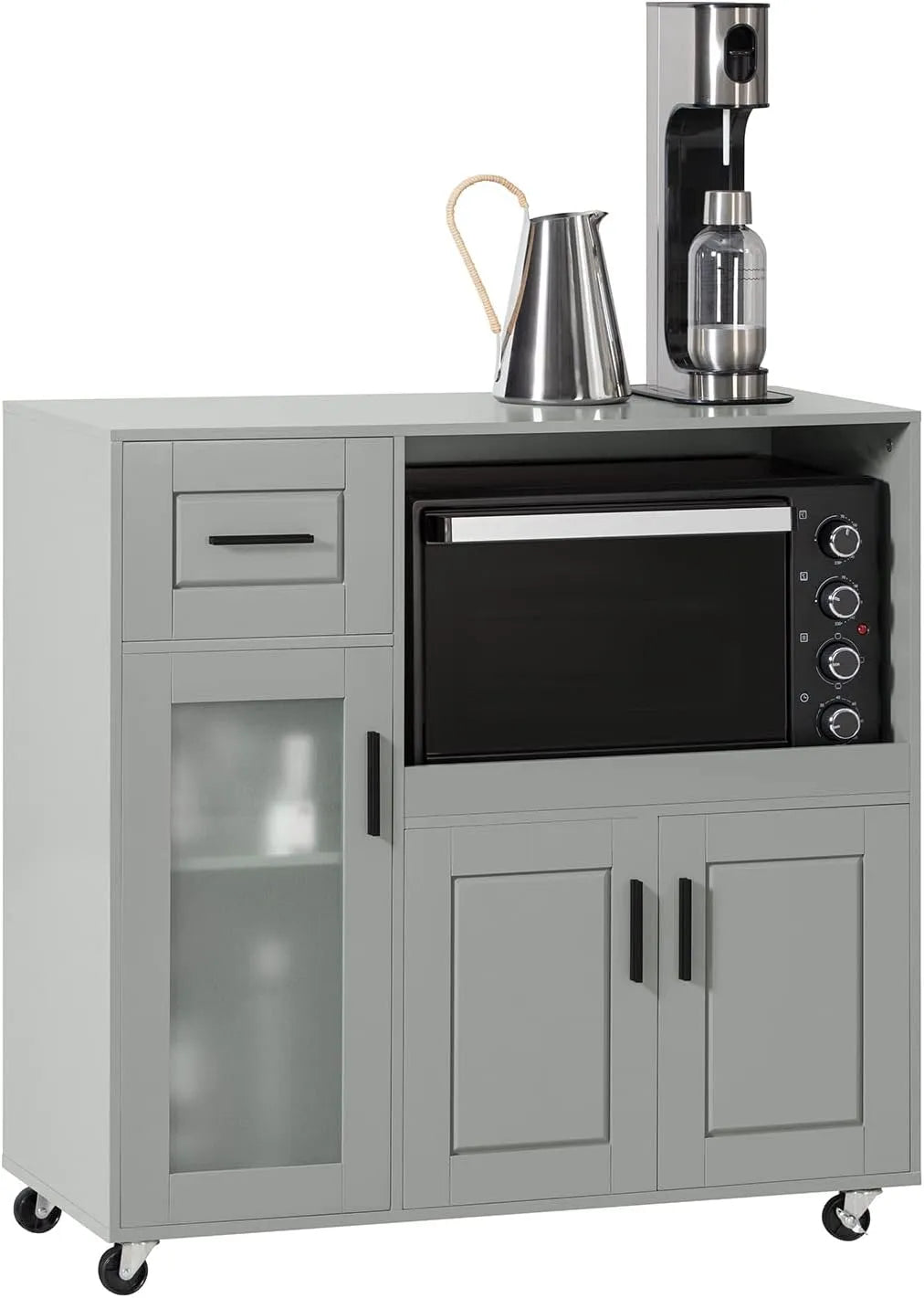 Bureau et table informatique – FSB78-HG, avec rangement, avec roulettes, usage à domicile, 88, 5 × 40 × 89 cm, gris, SoBuy FSB78-HG