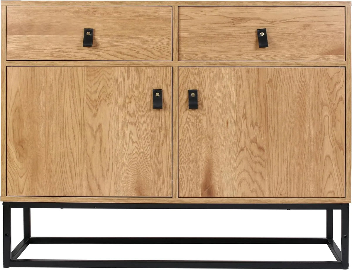 HD6627 – en métal, en bois, avec rangement, avec tiroirs, 4 Tiroirs, 100 × 29 × 80 cm, noir, HOME DECO FACTORY HD6627