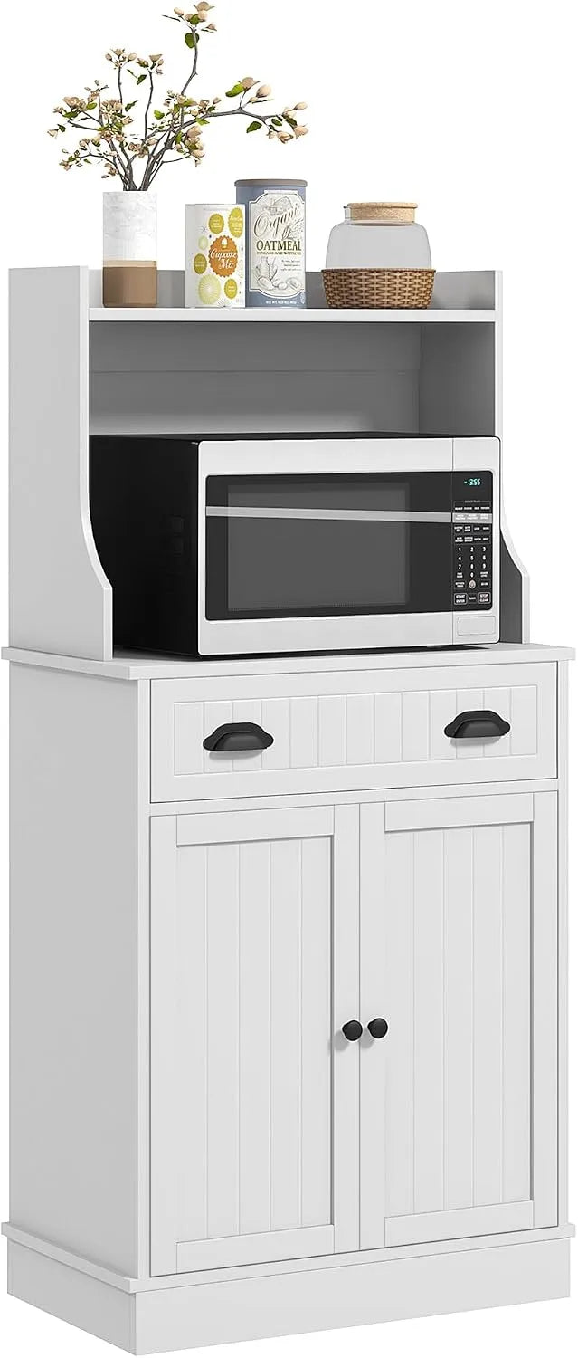HOMCOM Armoire de rangement: avec tiroirs, réglable, 3 Niveau ×, 2 Portes, 61 × 35 × 125, 4 cm, blanc